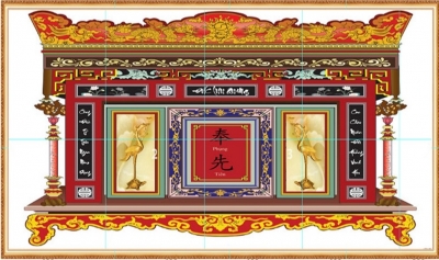 Tranh gạch 3d ốp tường phòng thờ - CXVV44