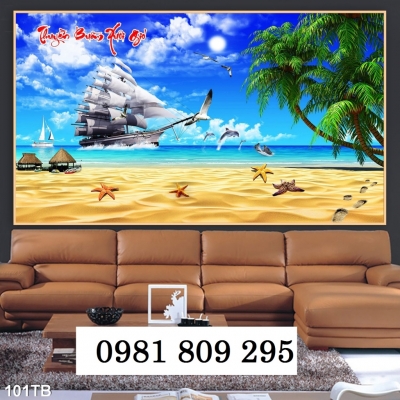 Tranh gạch 3d thuyền