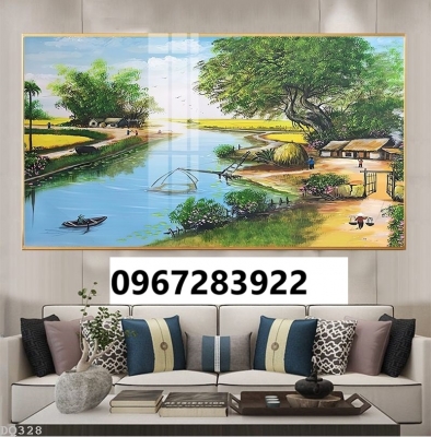 Tranh gạch đẹp 3d cảnh đồng quê