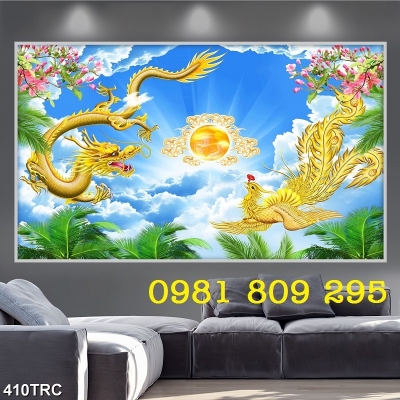 Tranh gạch men rồng phượng HP23365