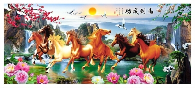 tranh con ngựa 3d - gạch 3d