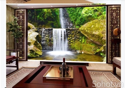 Tranh gạch 3d ốp tường tranh phong cảnh đồng quê - NCVV54