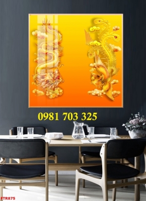 Tranh gạch rồng phượng cao cấp 3D