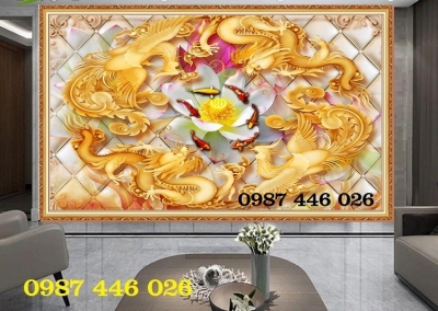 Gạch tranh rồng vàng HP97722