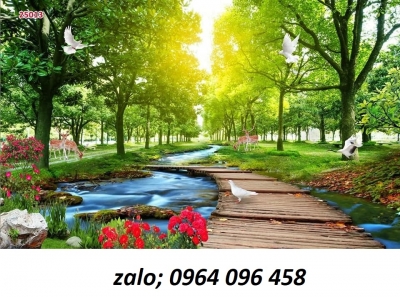 Tranh gạch 3d ốp tường phong cảnh đồng quê - 27CVD