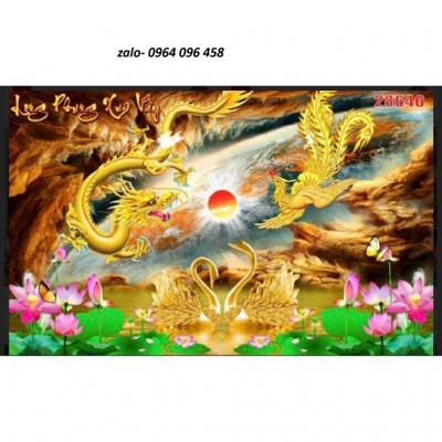 Tranh gạch 3d long lân quy phụng - XCX33