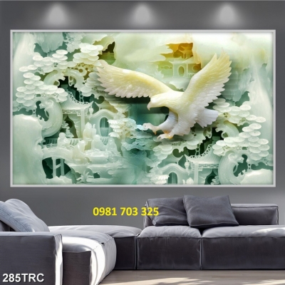 tranh sứ ngọc, tranh gạch ốp tường phòng khách