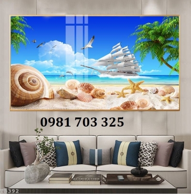 Tranh gạch hình thuyền buồm 3D đẹp