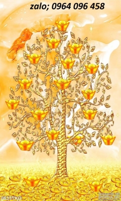Tranh gạch 3d cây đồng tiền - 9009B
