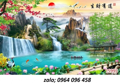 Tranh phong cảnh đồng quê - tranh gạch 3d - 0533XV
