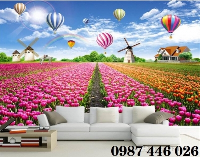 Gạch tranh vườn hoa 3d HP9724
