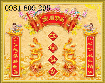 Mẫu gạch trang trí ban  thờ 3d ngũ quả