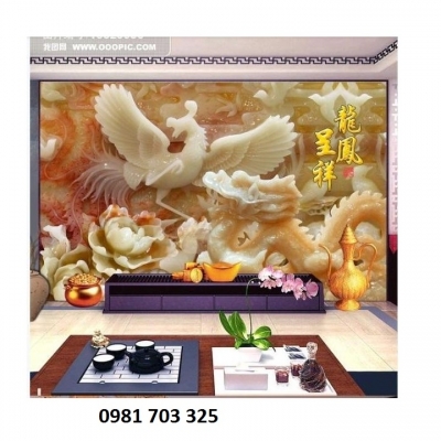 gạch tranh phong thủy- tranh rồng phượng