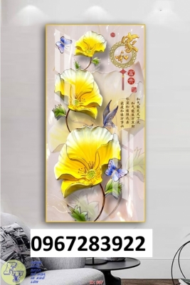 Tranh gạch trang trí bình hoa 3D