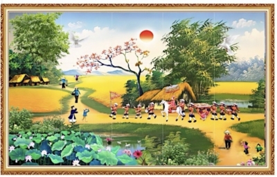 Gạch tranh đẹp đồng quê trang trí