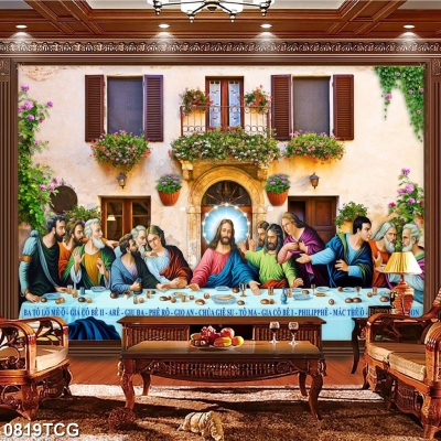 Gạch tranh 3D hình công giáo trang trí