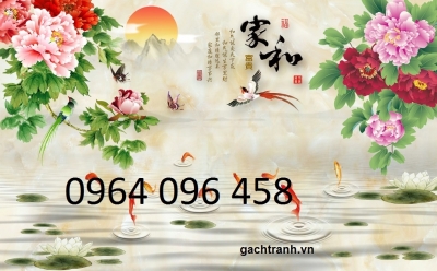 Tranh gạch 3d hoa mẫu đơn - MXBC2