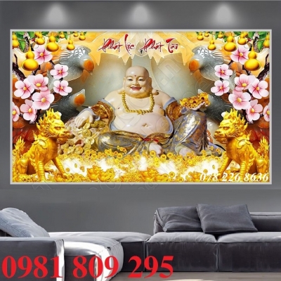 Tranh 3d thần tài- gạch tranh 3d