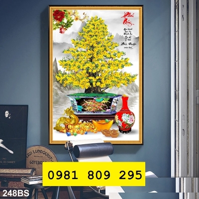 Gạch tranh hoa mai vàng 3d