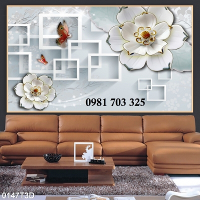 Tranh gạch hoa 3D ốp tường