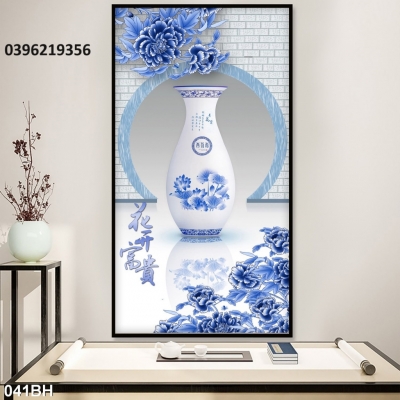 Gạch tranh bình hoa đẹp 3D