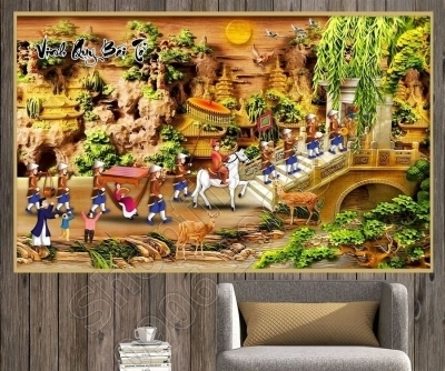 Tranh gạch 3d vinh quy bái tổ - BNMM07