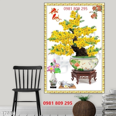 Tranh gạch , gạch trang trí hoa mai