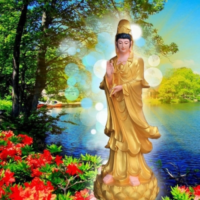 Tranh gạch 3d ốp tường phật quan âm - DSX3