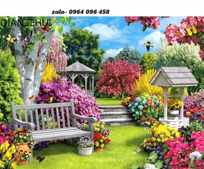 Tranh gạch 3d vườn hoa phong cảnh - XVC3