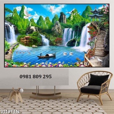 Tranh thiên nhiên phong cảnh - gạch tranh 3d