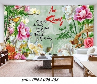 Tranh chim công 3d - tranh gạch 3d chim công - SJK9