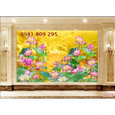 Tranh gạch men hoa sen đẹp JP3258