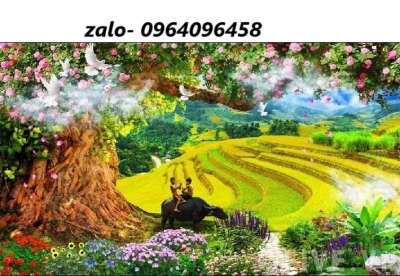 Tranh gạch 3d cảnh đồng quê - XCV65