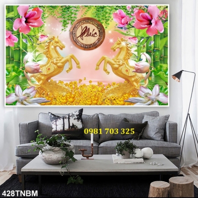 Tranh ngựa ốp tường, gạch tranh