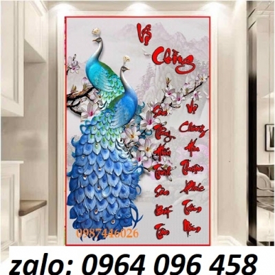 Tranh gạch 3d con công - KSAZ11