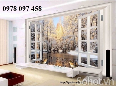 Tranh gạch cửa sổ