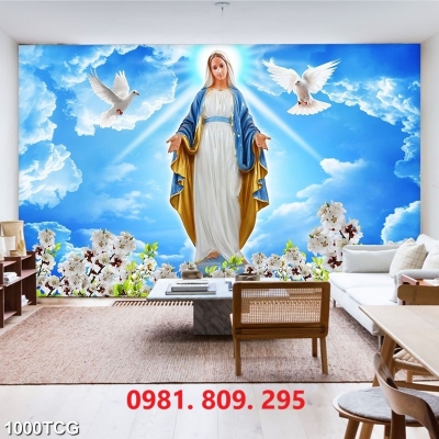 Gạch tranh trí công giáo 3d phòng khách Hp73838