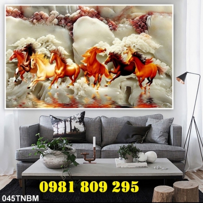 Tranh gạch , gạch ngựa ốp phòng khách HN888