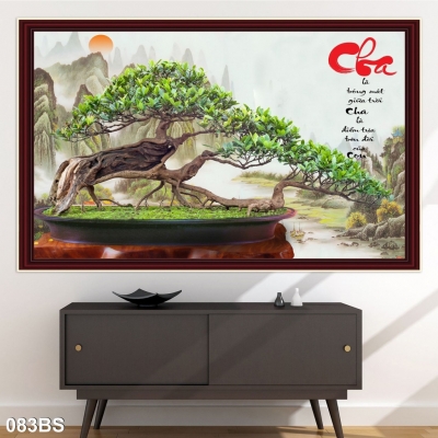 Tranh gạch cây bon sai 3d