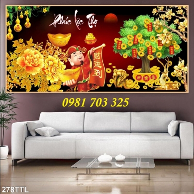 Tranh gạch kim tiền tài lộc 3D