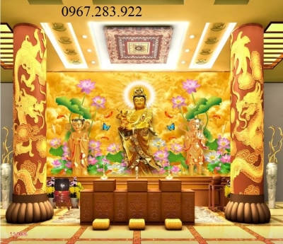 Gạch tranh- Tranh phòng thờ Phật Giáo