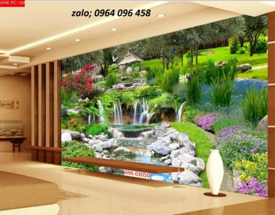 Gạch tranh 3d dán tường phòng khách - KMNN6