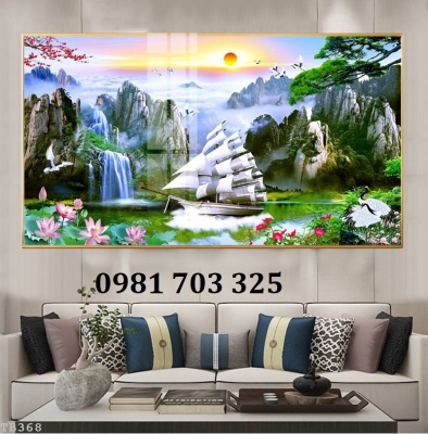 Tranh gạch thuận buồm xuôi gió đẹp