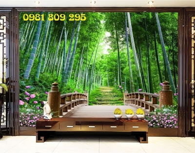 Tranh gạch rừng tre trúc H0895