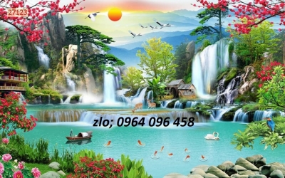 Tranh gạch men 3d phong cảnh đồng quê - 743DM