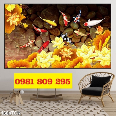 Tranh gạch 3d cá chép HD876