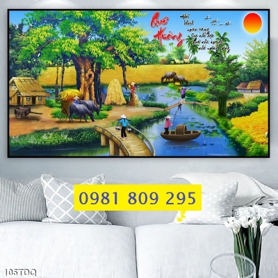 Gạch tranh làng quê 3d