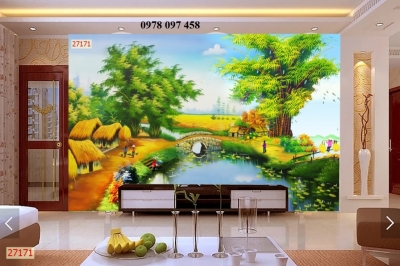 Tranh quê hương - tranh gạch