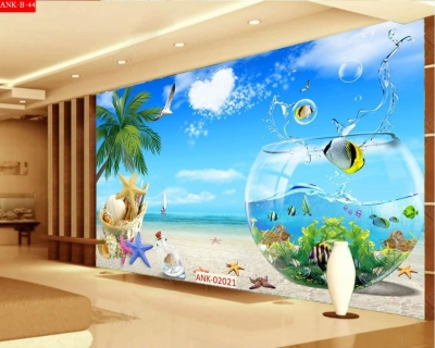 Tranh gạch 3d ốp tường phong cảnh biển - 688NB