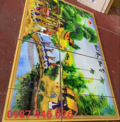 Ảnh thực tế, tranh gạch men 3d